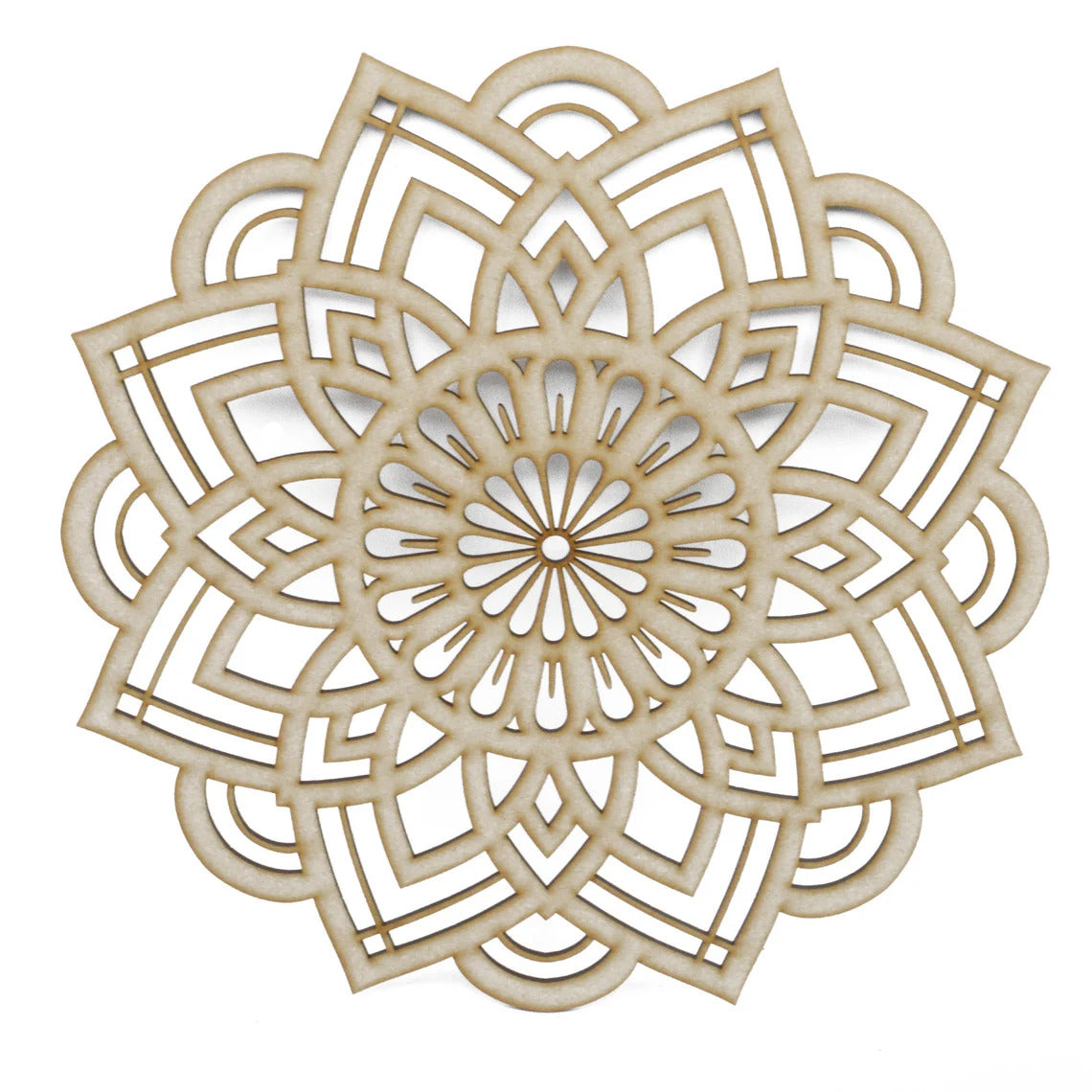 Wooden MDF Mandala Wall Art | Lotus Mandala Wooden Wall Hanging | Yoga & Meditation Room Decor | Lotus Boho Home Décor | 12 Inch,